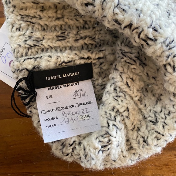 NWT Isabel Marant Freja/TU Beanie Ecru/Black - Picture 4 of 5